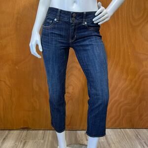 American Eagle Artist Cropped Capri Stretch Dark Crop Womens Denim Jeans size 4R